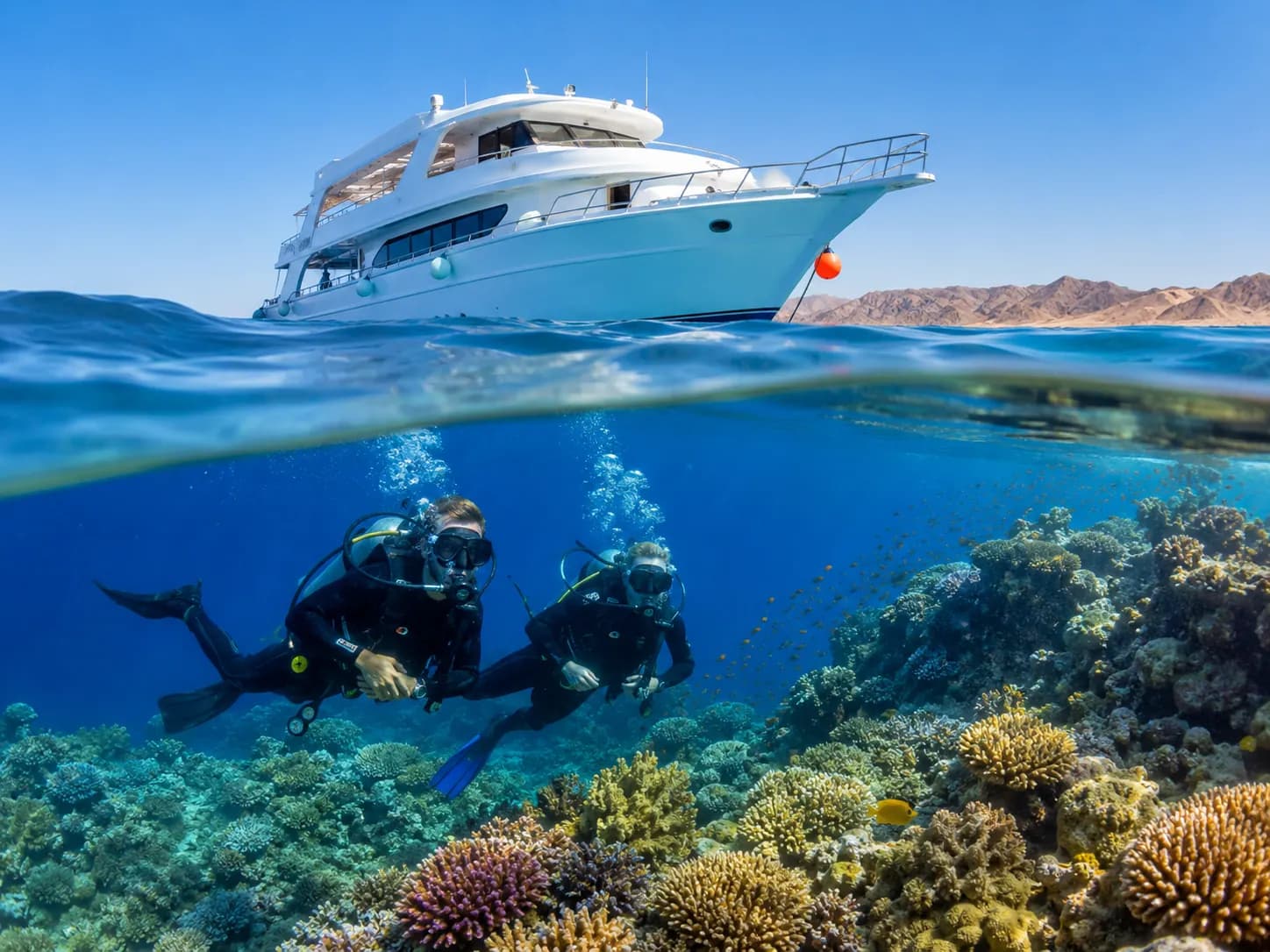 Small Giftun, Coral gardens, drop-offs and clouds of anthias in the Red Sea
