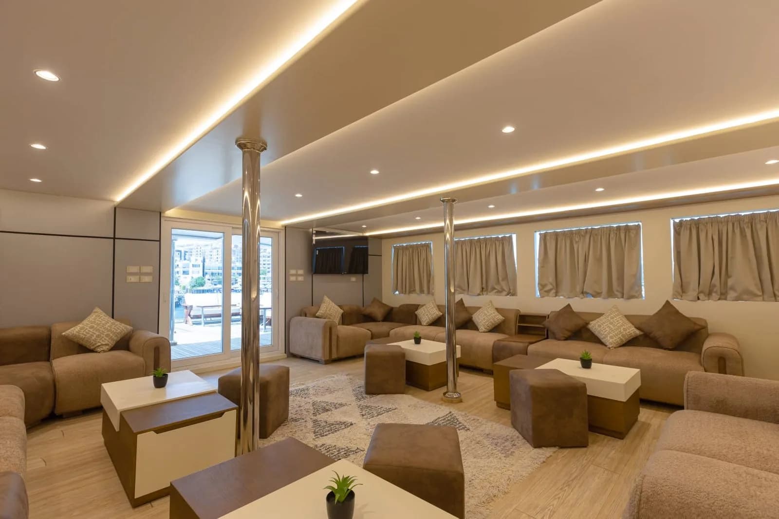 Air conditioned indoor saloon on the liveaboard
