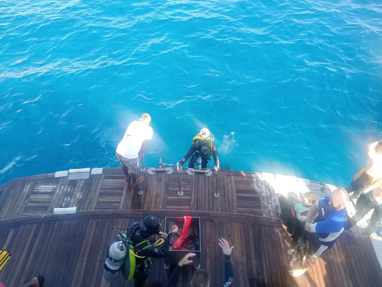 The liveaboard boat on the southern Fury Shoals route