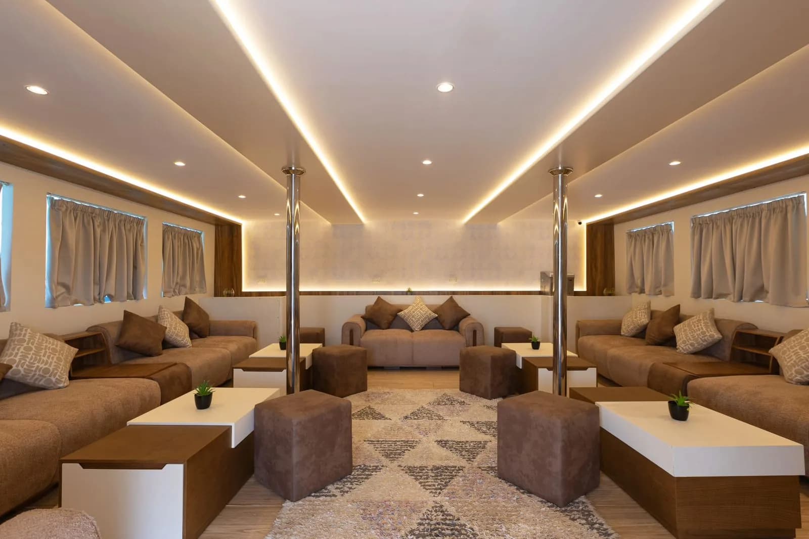 Air conditioned indoor saloon on the liveaboard