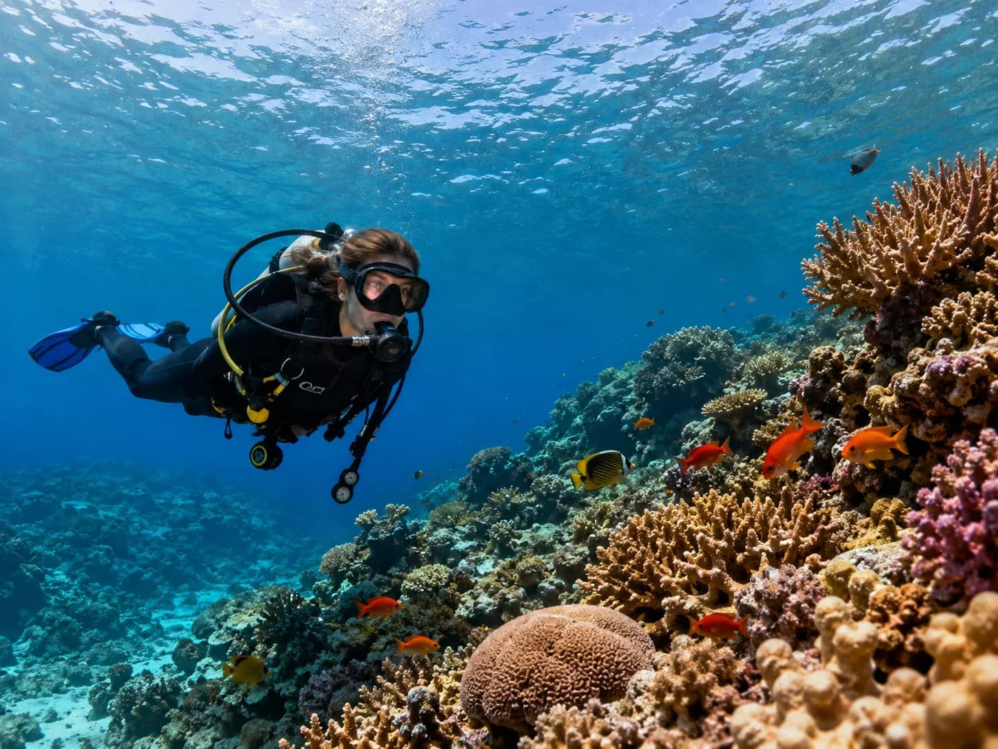 Shore diving on the house reef in Makadi Bay